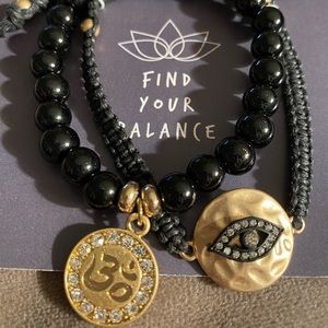 Find your balance inspiration double bracelet